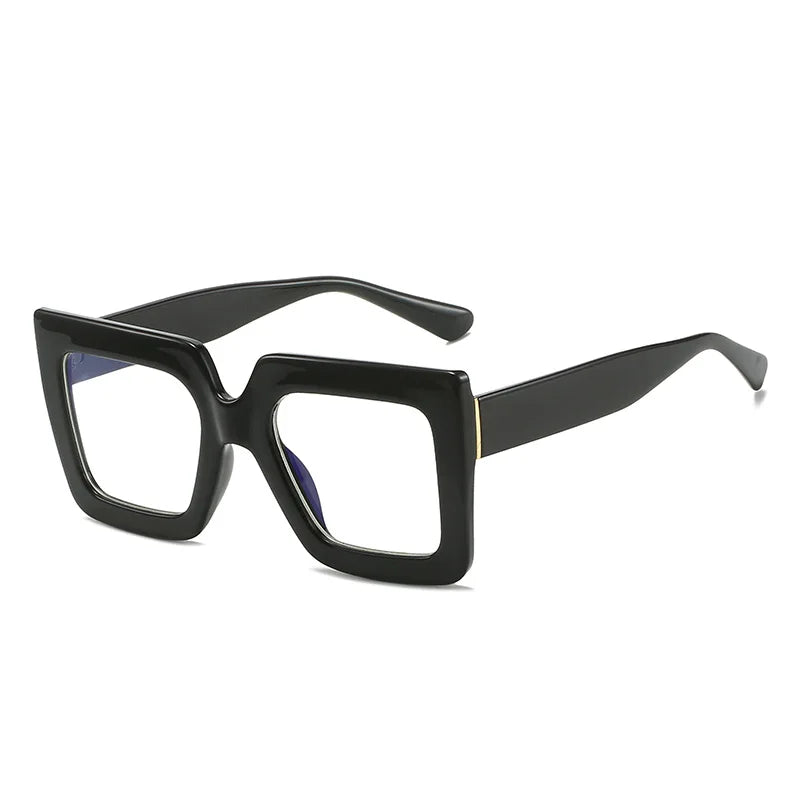 Big Oversized Square Eyeglass Frames Women Trendy Gradients Transparent Computer Optical Lenses Glasses Anti Blue Lens Eyewear