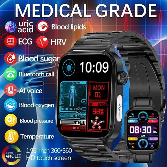 Smartwatch ECG+PPG Health Smart Watch Man Woman Blood Glucose Lipid Uric Acid Fitness BT Call For Xiaomi Huawei Iphone VS GT 5