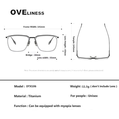 Pure Titanium Glasses Frame Men 2025 EyeGlasses for Men Square Eyeglasses Frame male full Eyewear Spectacles