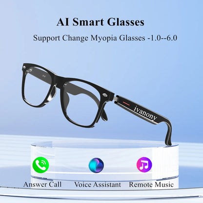 AI Smart Glasses Prescription Custom Lenses Bluetooth Call Map Navigation Voice Assistant Listen Song Translate Language Glasses