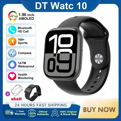 2025New For Apple DT Watch 10 Smart Watch Men HD AMOLED 32GB Memory Music 3D Surround Bluetooth Call Waterproof Smartwatch Woman