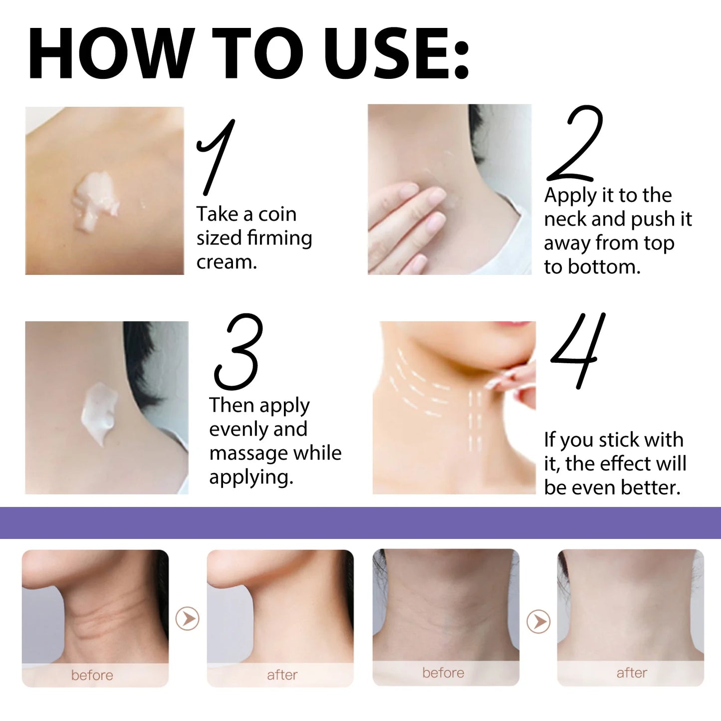 EELHOE Retinol Neck Cream Fades Neck Lines Moisturizes Tightens Neck Balanced Skin Neck Massage Cream Versatile Adaptability