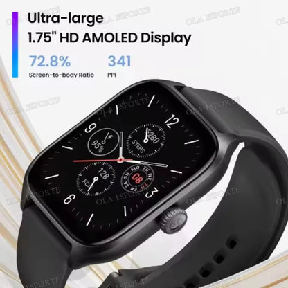 Smart Watch AMOLED Screen Bluetooth Call Smartwatch Weather Heart Rate Sleep Multiple Sports Modes Sport Watches For Android IOS