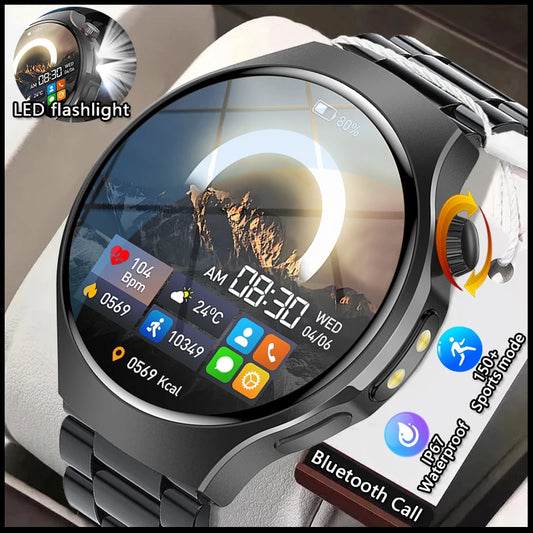 2025 New Outdoor Smartwatch Smart Watch Men Sports Fitness Model 1.53 HD AMOLED Screen LED Flashlight IP67 Waterproof Smartwatch