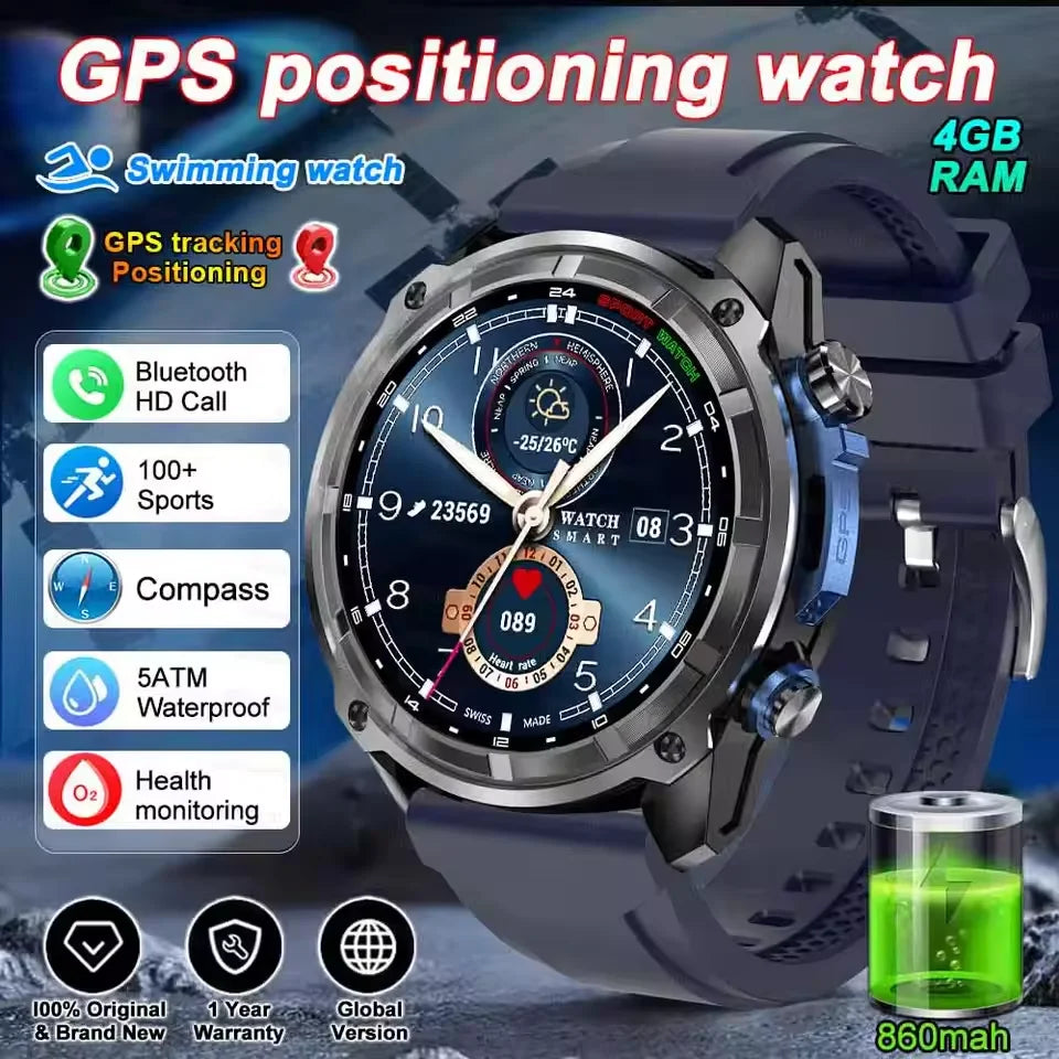 New T-Rex Militray Man Smart Watch 2025 Built-in GPS Offline Map 4GB Memory Professional Waterproof Watches Men Smart Bracele