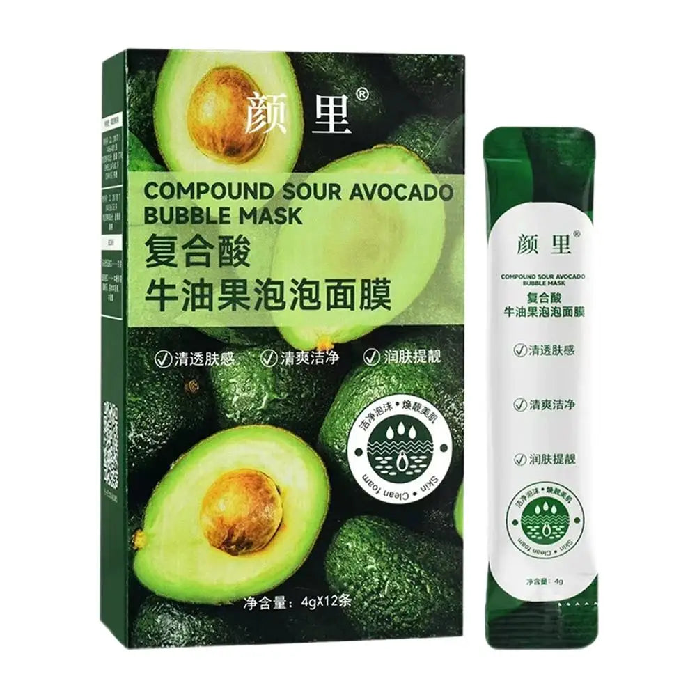 Avocado Bubble Mask, Clay Foam Face Mask for Deep Pore Cleansing, Hydrating & Brightening, Exfoliating Peel Off Mask