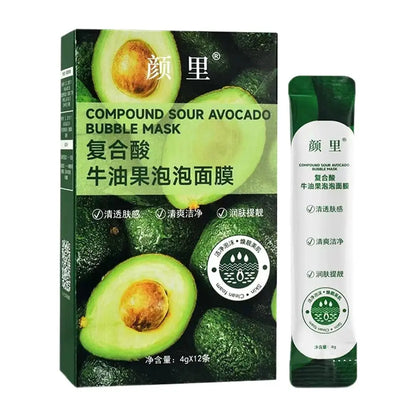 Avocado Bubble Mask, Clay Foam Face Mask for Deep Pore Cleansing, Hydrating & Brightening, Exfoliating Peel Off Mask