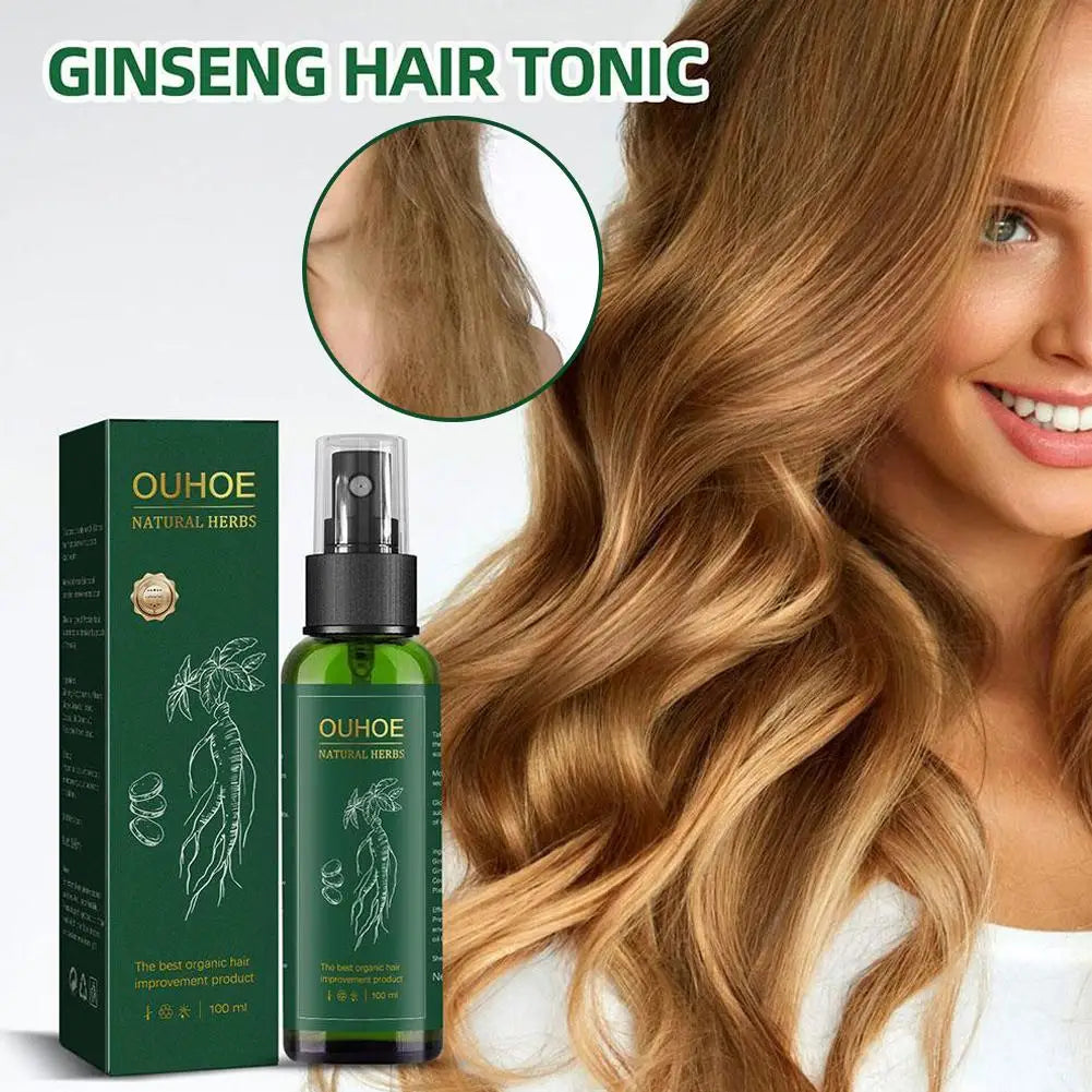 100ml Ginseng Hair Essence Moisturizes Anti Hair Loss Hair Strengthen Repair Hair Oil Roots Dry Frizzy Product Spray Care F3Y8