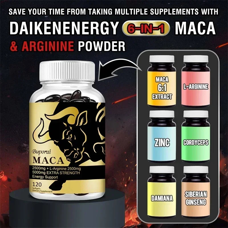 Maca Root Supplement - Boost Endurance & Strength, Relieve Fatigue and Promote Blood Circulation, Promote Muscle Growth