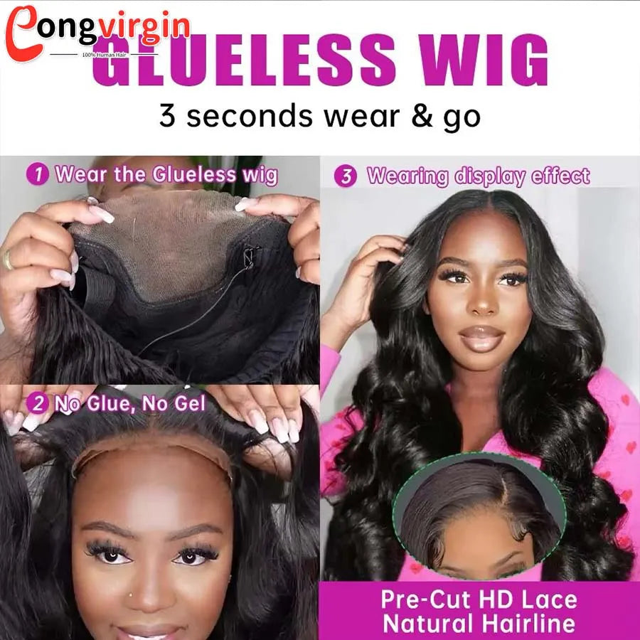 Wear And Go 5X5 9X6 Body Wave Glueless Wig Human Hair Ready To Wear 360 13x6 Brazilian Hd Lace Front Wigs For Women Preplucked