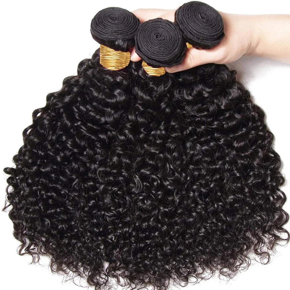 Short Afro Kinky Curly Hair 3 Bundles Deal Raw Indian Hair 100% Virgin Tissage Human Hair Weave Extension Natural Color 100G/PCS