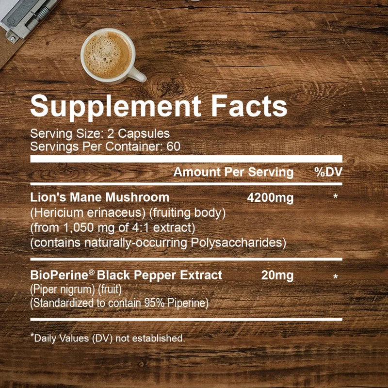 Lions Mane -  Relieve Stress, Immune System Health, Improve Memory, Protect Brain Nerves