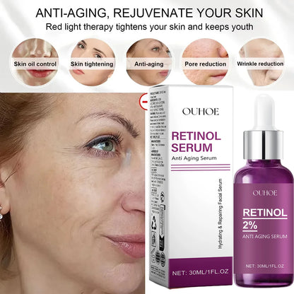 Retinol Remove Wrinkle Face Serum Lift Firming Anti Aging Fade Fine Lines Whitening Brightening Moisturizer Skin Care Cosmetics