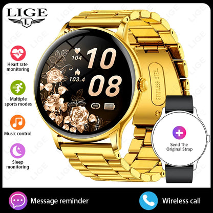 LIGE 2025 Bluetooth Call Full Touch HD Thin Screen Smart Watch Women IP68 Waterproof Watch Sport Fitness Tracker Smartwatch Men