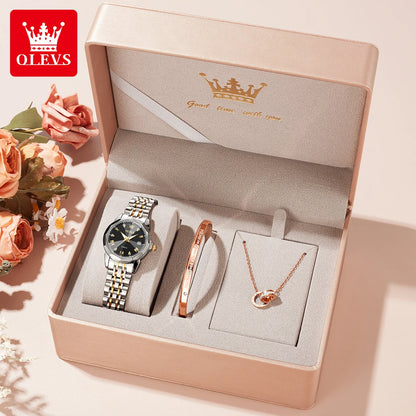 OLEVS Watch 9931X Ladies Perfume Watch Original Elegant Quartz Watch Waterproof Luminous Stainless Steel Date Set Watch Bracelet