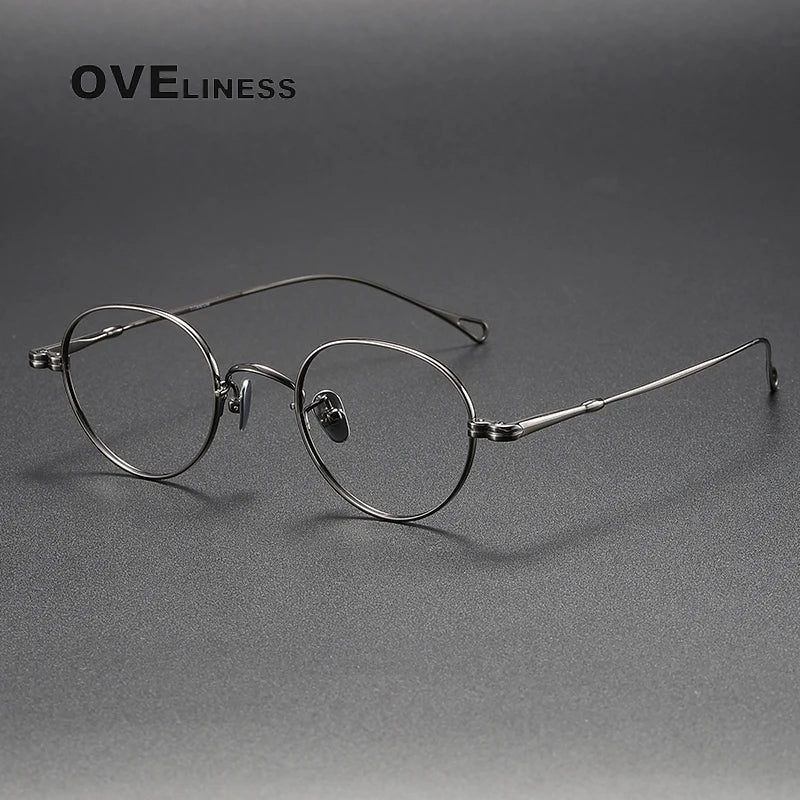 Pure Titanium Glasses Frame men Women Vintage Round Brand Design Eyeglasses Frame male New Titan Eyewear High Quality spectacles