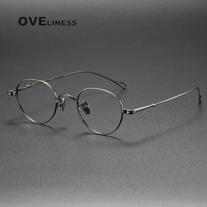 Pure Titanium Glasses Frame men Women Vintage Round Brand Design Eyeglasses Frame male New Titan Eyewear High Quality spectacles