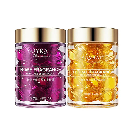30pcs Rose Fragrance Hair Essential Oil  smooth Shiny Hair Treatment prevent tangling Nourishing Prevent Hair Breakage