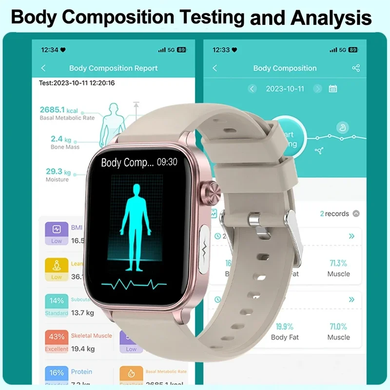 Smartwatch ECG+PPG Health Smart Watch Man Woman Blood Glucose Lipid Uric Acid Fitness BT Call For Xiaomi Huawei Iphone VS GT 5