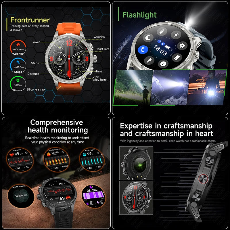 For Huawei Xiaomi GPS Track Smart Watch Men 1.85-Inch Ultra HD AMOLED Screen 710 Mah Battery Bluetooth Call SmartWatch 2025 New