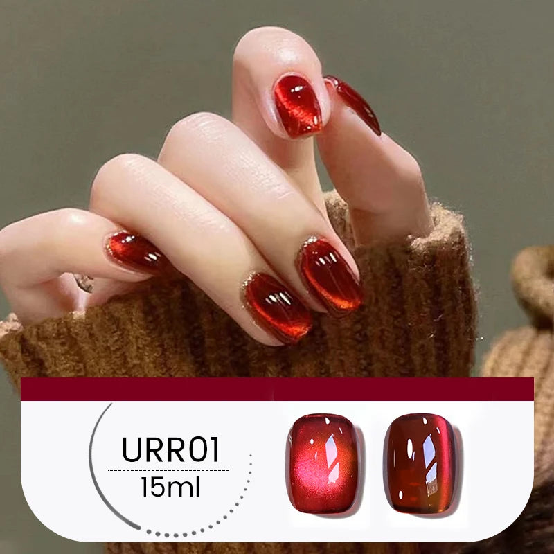 UR SUGAR 15ml Pink Jelly Cat Magnetic Gel Nail Polish Glitter ICE Soak Off Ceramic UV Gel Semi-permanent Nail Supplies Manicure