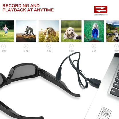 Portable 1080P HD Mini Glasses Camera Video Recorder Wearable Sunglasses Camera Outdoor Sports DV DVR Surveillance Camcorder