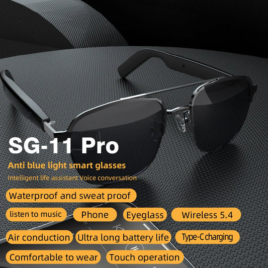 Smart Glasses Outdoor Sports Anti glare Sunglasses Wireless Bluetooth Earphones Microphone HD Call