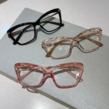 Cat Eye Glasses Frame Retro Anti Blue Women Clear Eyeglasses Women Men Alloy Resting Lense Optical Spectacle Eyeglass