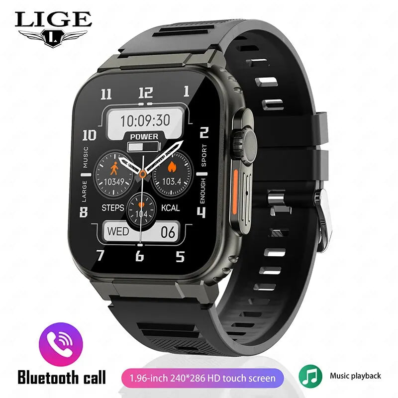 LIGE Bluetooth Call Men Smart Watch Women 600Mah Large Battery 100+ Sports Fitness Tracker Waterproof Local Music Smartwatch Man