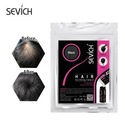 Sevich 10 Colors Hair Fiber 50g Hair Building Fiber Powder Keratin Instant Hair Growth Fiber Refill Hair Loss Hair Care Product