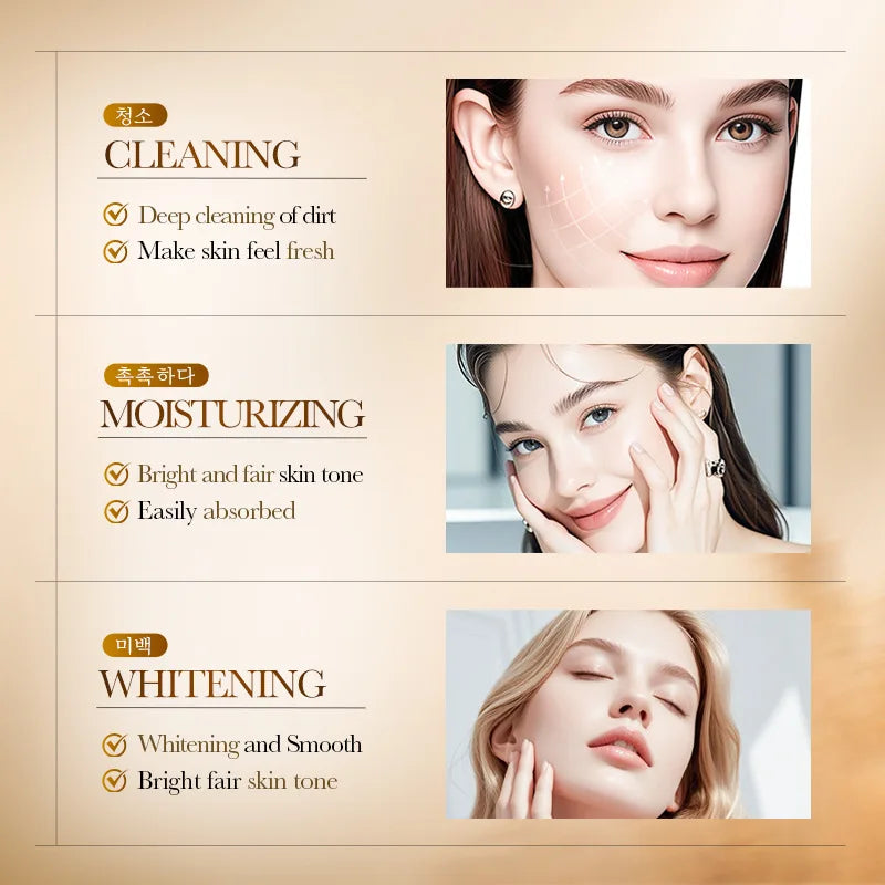 SADOER Rice Essence Whitening Facial Cleanser Moisturizing Anti-Aging Face Cleansing Face Wash Foam Cleanser Skin Care Products