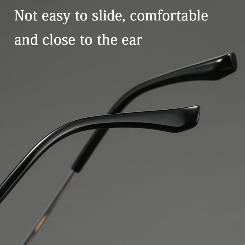 Simple Versatile Glasses Frame Men Ultralight Pure Titanium Square Half Frame Transparent Lens High Quality Optical Eyeglasses