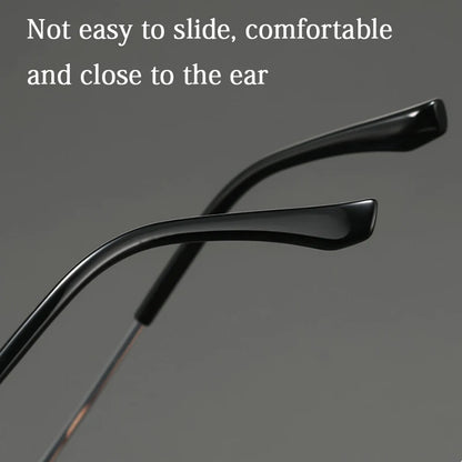 Simple Versatile Glasses Frame Men Ultralight Pure Titanium Square Half Frame Transparent Lens High Quality Optical Eyeglasses