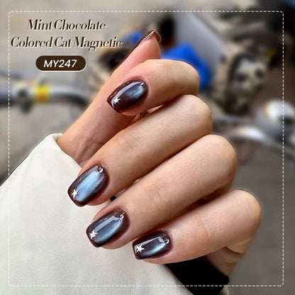 BORN PRETTY 10ml HEMA TPO FREE Mint Chocolate Cat Magnetic Gel Nail Polish Sumer Colored Ultra Shine Soak Off UV Gel Nail Art