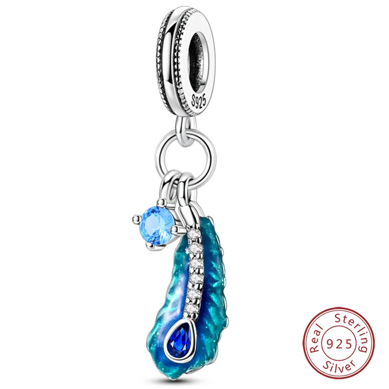 925 Sterling Silver Blue Purple Butterfly Perfume Bottle Starry Sky Hot Air Balloon Charms Beads Fit DIY S925 Bracelets Jewelry