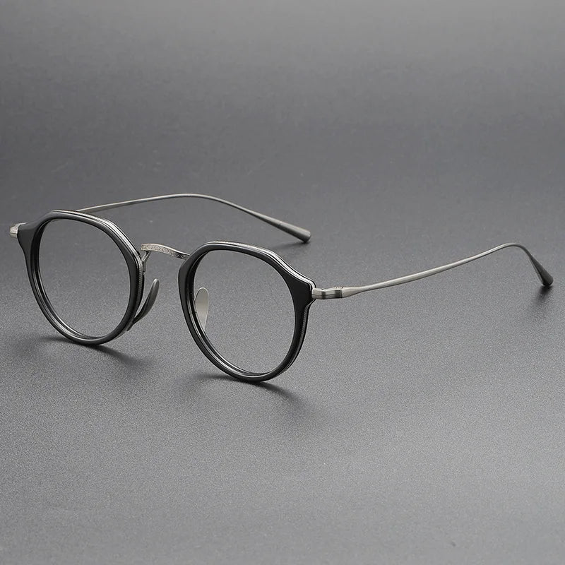 EOOUOOE Fashion Men Women Titanium Eyeglass Tortoise Acetate Retro Glasses Frame Optics Myopia Hyperopia Prescription Lenses