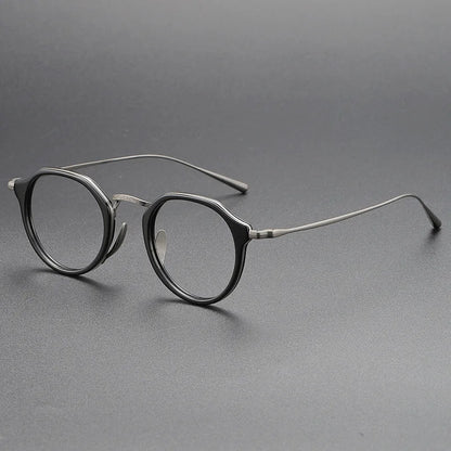 EOOUOOE Fashion Men Women Titanium Eyeglass Tortoise Acetate Retro Glasses Frame Optics Myopia Hyperopia Prescription Lenses