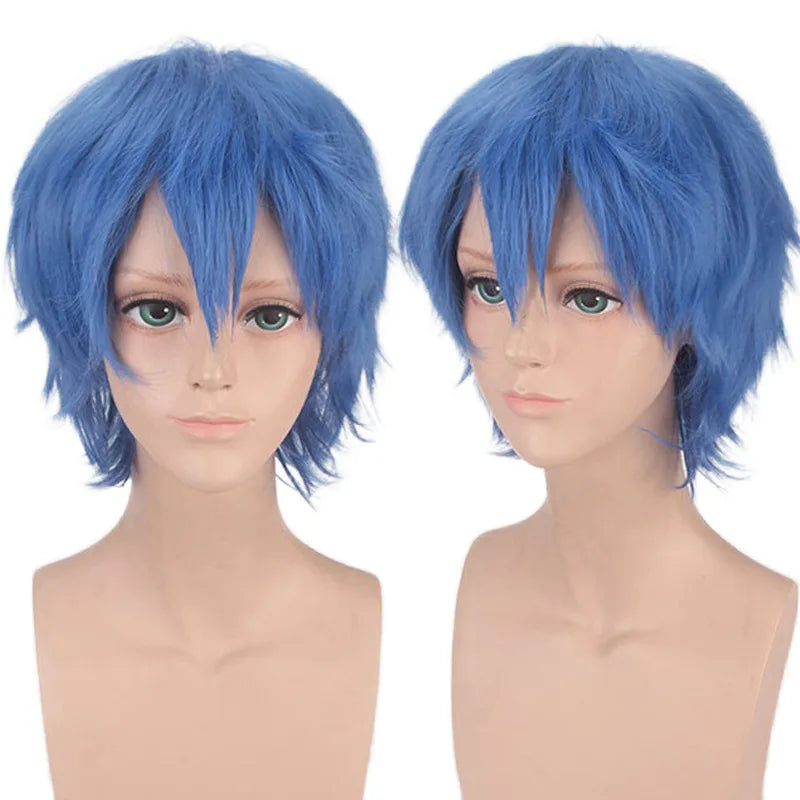 New Concubine Synthetic Bob Men's Short Straight Hair Cover Fake Cosplay Wig Ombre Green Black Blue Blonde Hairpiece