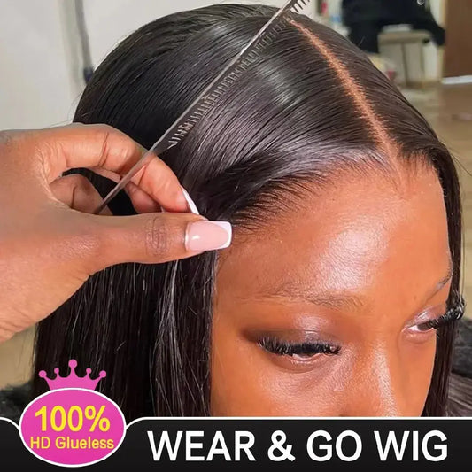 Wear And Go 5x5 9x6 Straight Glueless Wig Human Hair Ready To Wear Brazilian Lace Front Closure Wigs For Black Women Preplucked