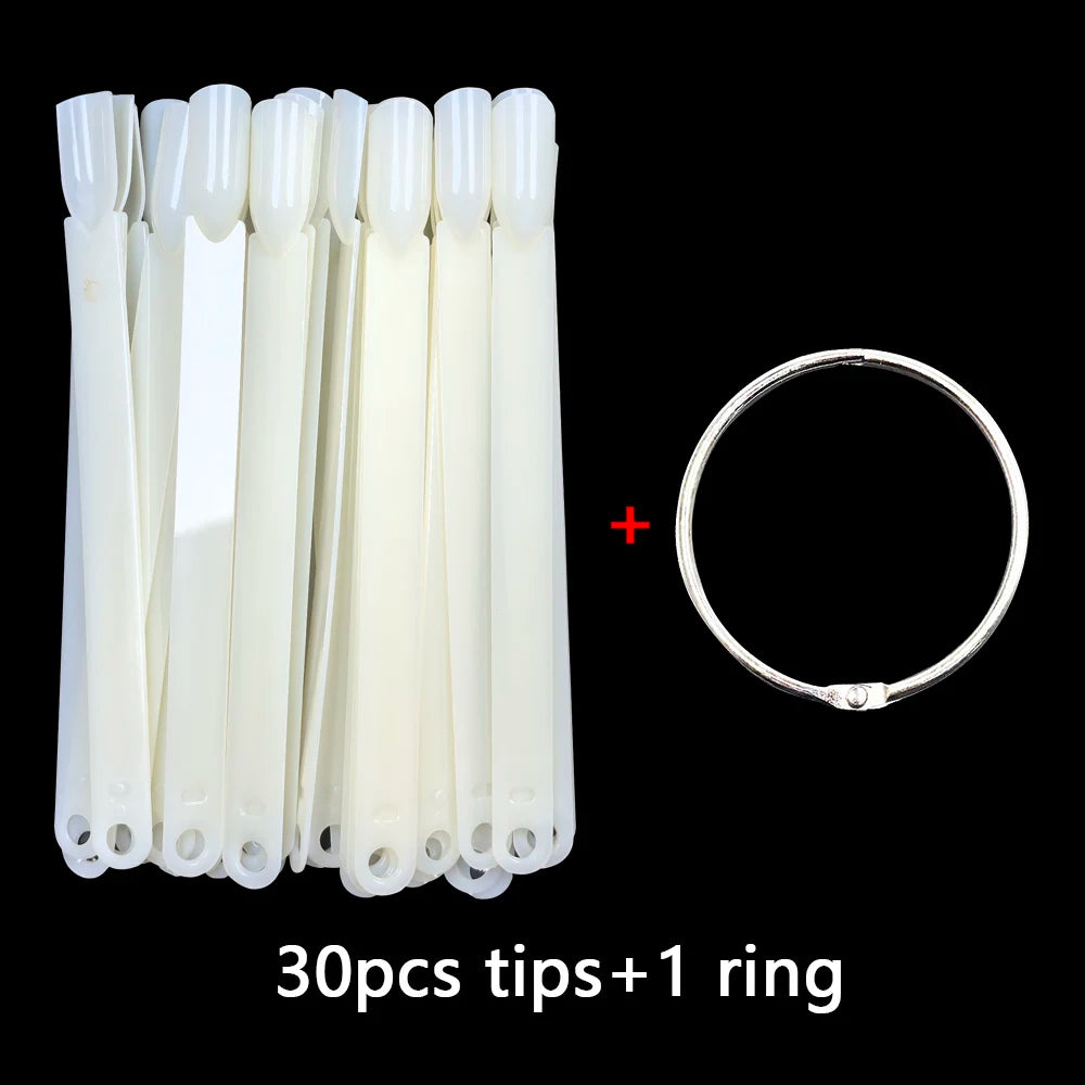 False Nail Tips Nail Swatch Nail Art Display Sticks Acrylic Fan Gel Nail Polish Showing Shelf 30/60 pcs Practice Manicure Tool