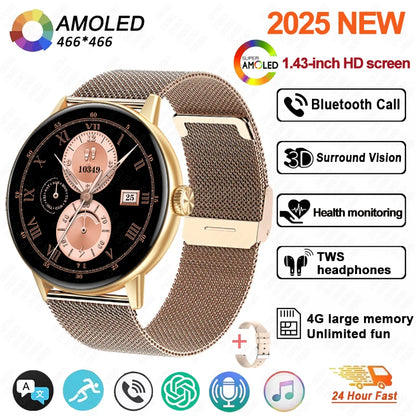 New 3D Surround Vision Smart Watch Built-in App 4GB large Memory Built-in photo album TWS Headphone IP68 Waterproof Smart Watch
