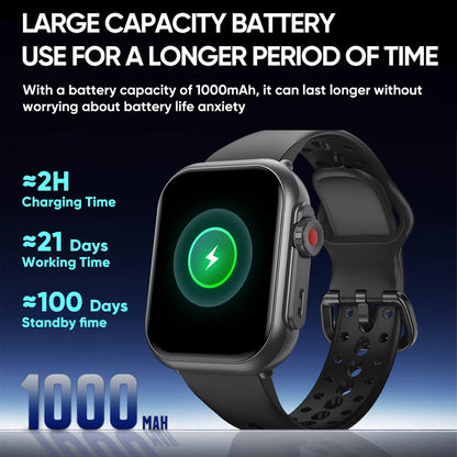 2025 New 1000mAh Long Battery Life Smartwatch Men Bluetooth Call Waterproof 1.83 inch Full Touch Fitness Sport Smart Watch Women
