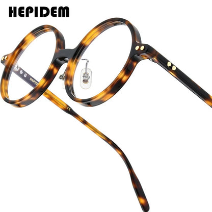 HEPIDEM Acetate Glasses Men Brand Designer Round Women Nerd Eyeglasses Frame Japanese Handmade Spectacles Vintage Eyewear 9191