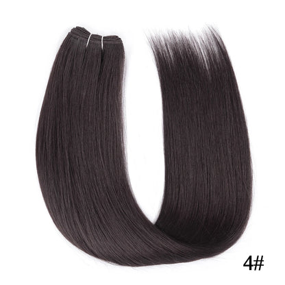 Straight Hair Extensions Synthetic Smooth Ombre Hair Weaving 26 inches brown Synthetic Straight Hair Bundles Full To End
