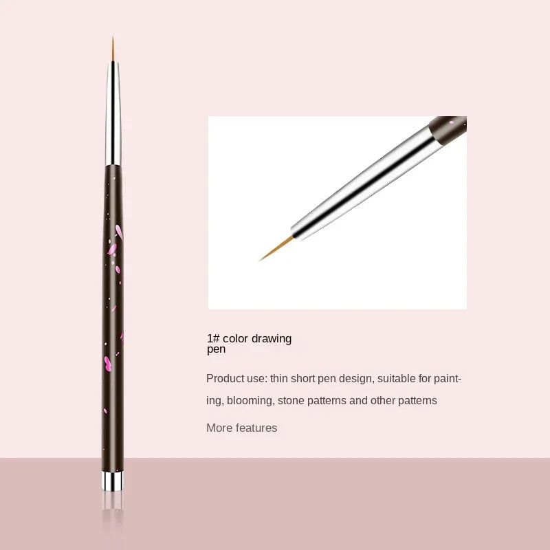 Acrylic French Stripe Nail Art Liner Brush Set 3D Tips Manicure Ultra-thin Line Drawing Pen UV Gel Brushes Painting Tools