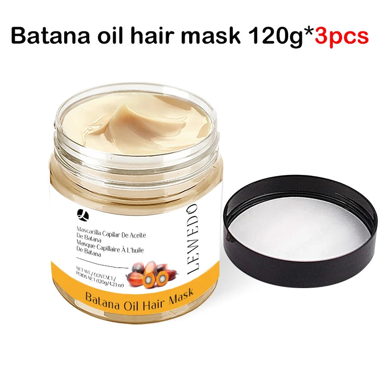 Lewedo Natural Batana Hair Growth Oil Set For Men Women Reduce Hair Loss Treatment Serum Nourish Scalp Anti-Breakage Hair Mask