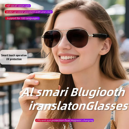 F18 smart glasses of AI Intelligent Translation Glasses Sunglasses Voice Remote Control Music Eyewear Waterproof Eyeglasses