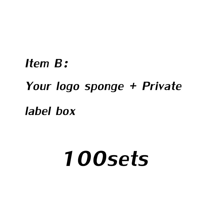 Custom Your Logo Cosmetics Beauty Sponge Latex Free and Vegan Makeup Black Sponge Set  Powder Cream Liquid Application with Box