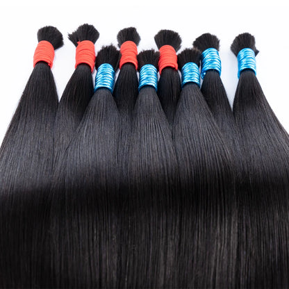 100% Real Virgin Human Hair Bulk Good Quality Natural Hair Bundle 10A Weaving For Braiding Unprocessed No Weft 1B Straight Hair