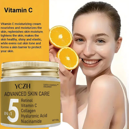 5 in 1 Instant Lifting Advanced Cream, Containing Retinol, Vitamin C, Collagen, Hyaluronic Acid, and Niacinamide, Tightens the Skin, Suitable for All Skin Types, Unisex, Elegant Packaging Design, Advanced Formula